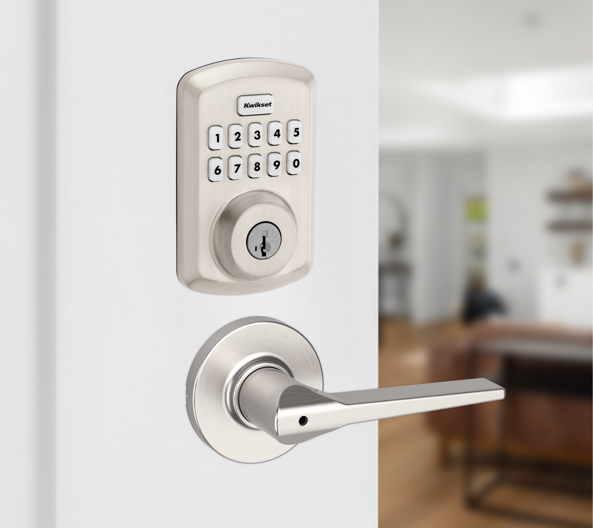 Combo Cerrojo Electrónico Powerbolt ® 250 + Lever Hollis níquel satinado