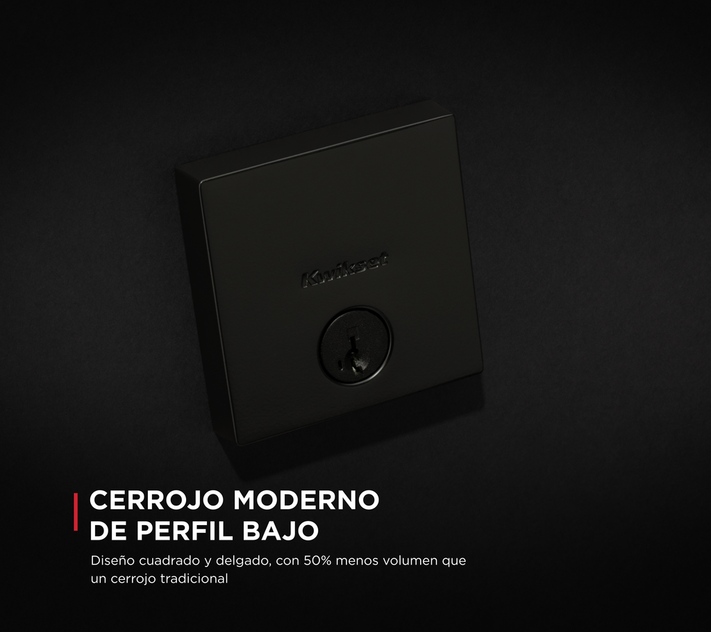 Deadbolt Sencillo Downtown con SmartKey™ negro mate