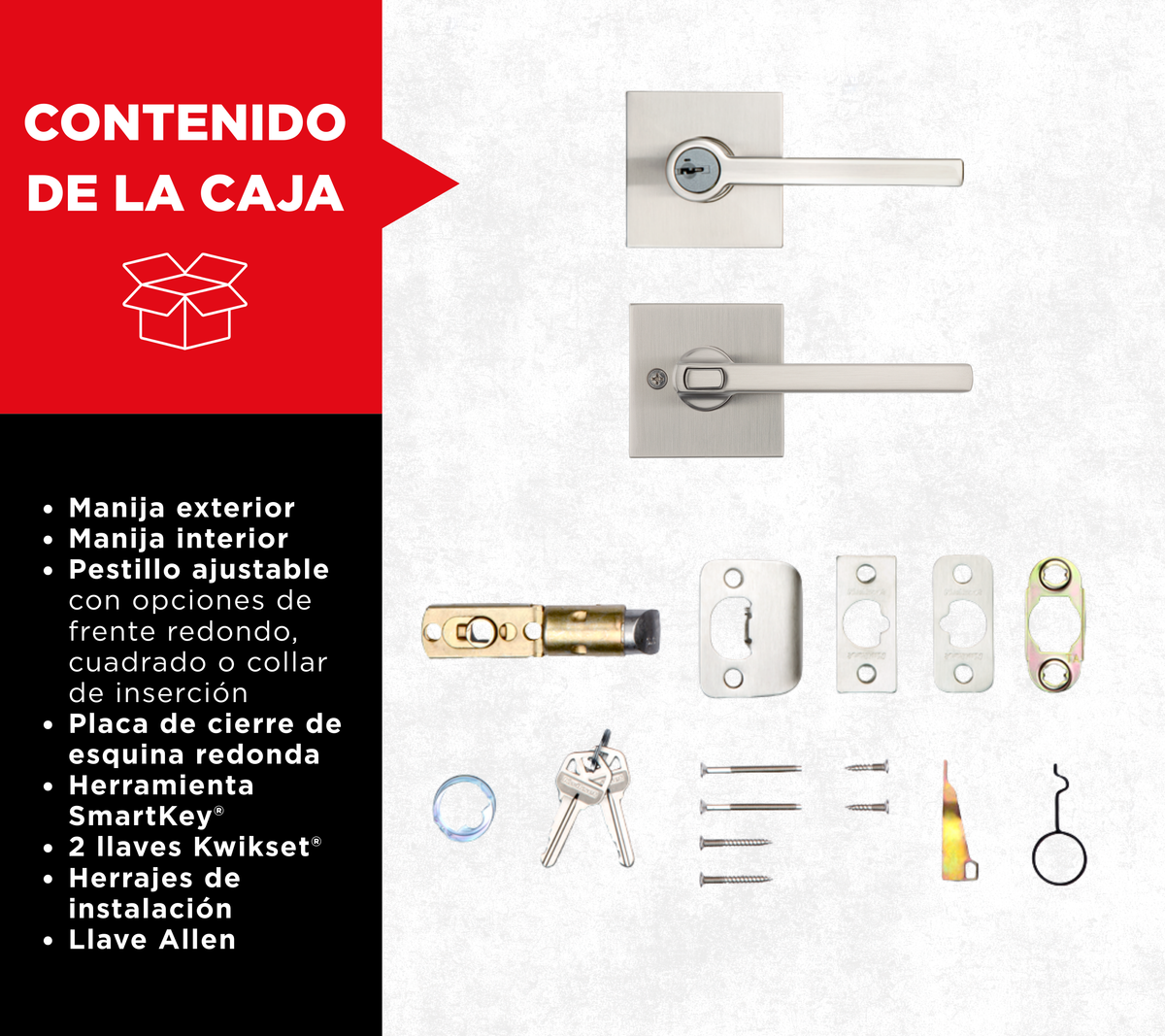 Lever de entrada Halifax níquel satinado