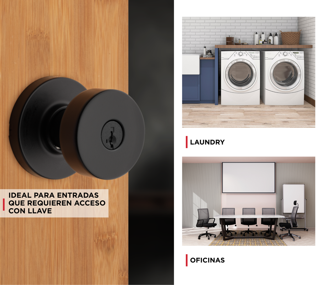 Pomo entrada con SmartKey™ Pismo negro mate