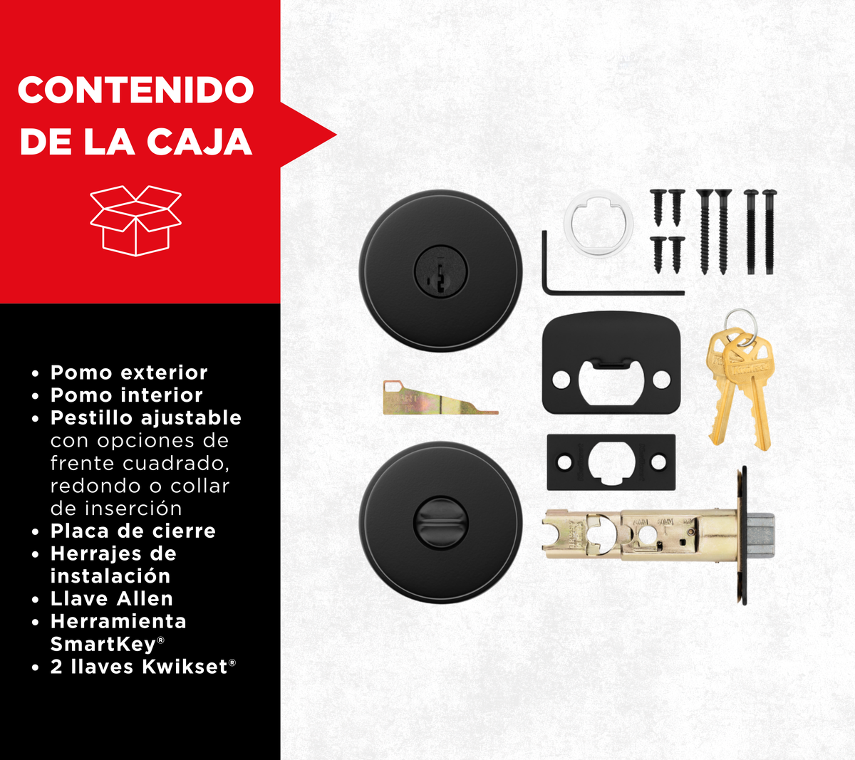 Pomo entrada con SmartKey™ Pismo negro mate