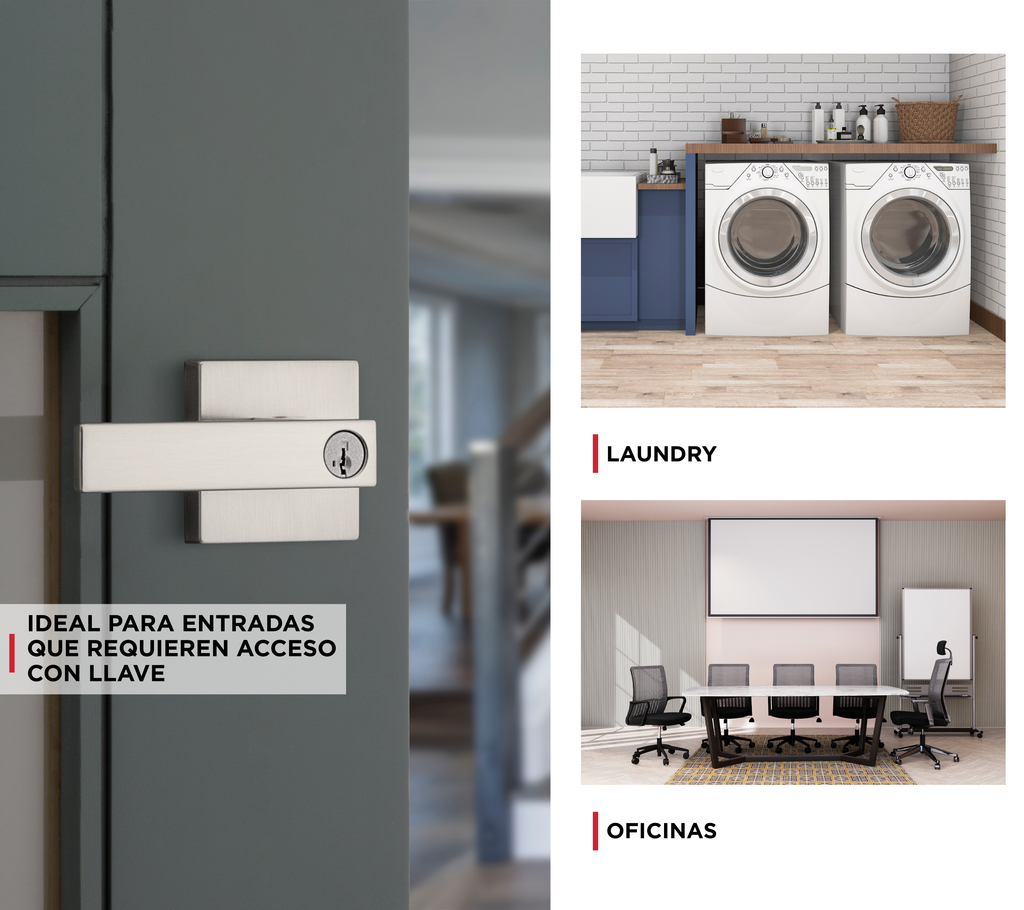 Lever de entrada con SmartKey™ Singapore níquel satinado