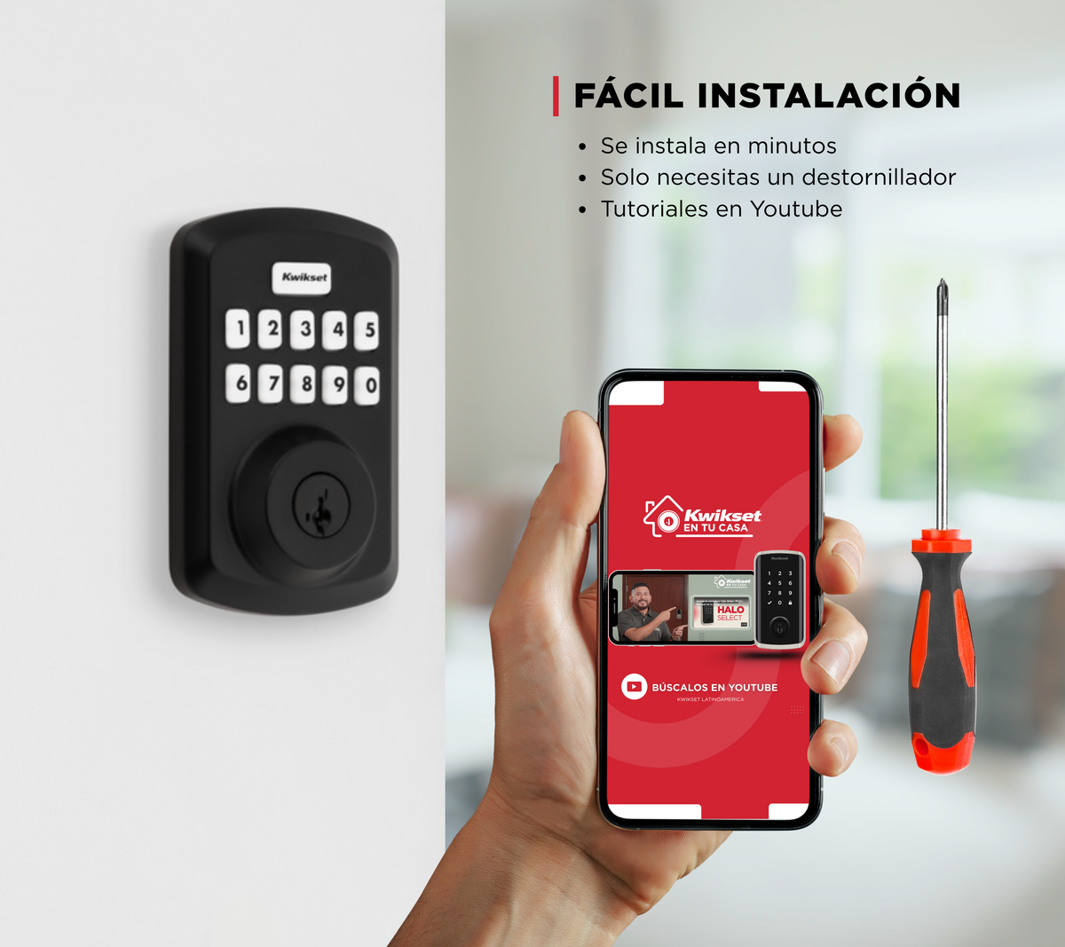 Combo Cerrojo Electrónico Powerbolt ® 250 + Lever Hollis negro mate