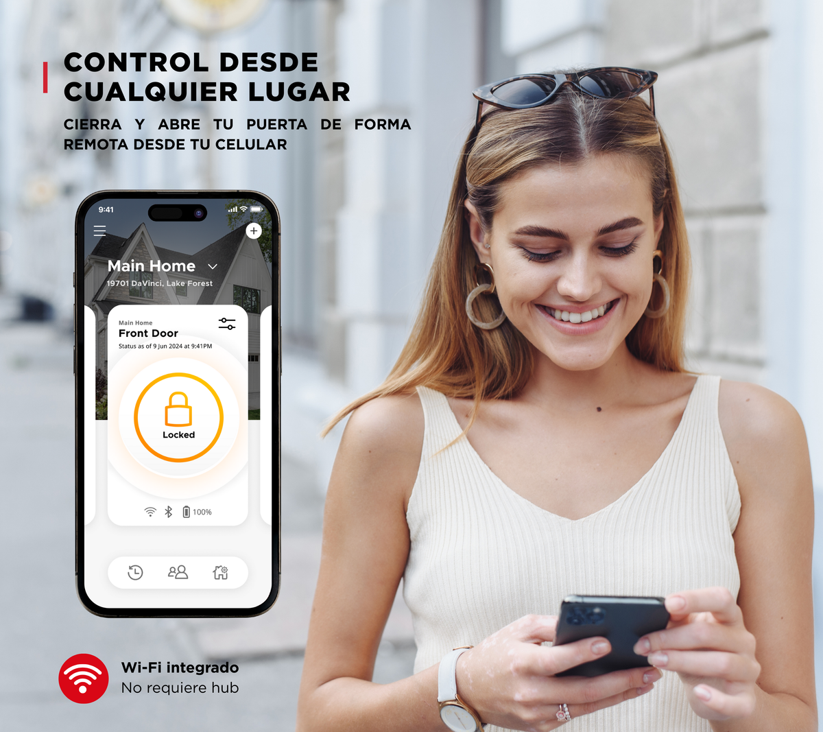 Cerradura inteligente Halo Touchscreen ™ con Wi-Fi níquel satinado